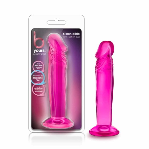 B Yours – Sweet N’ Small 6 Inch Dildo With Suction Cup – Pink