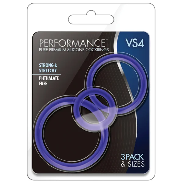 Performance – VS4 Pure Premium Silicone Cock Ring Set – Indigo