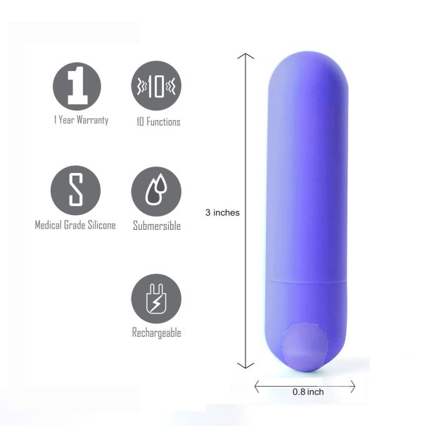 JESSI USB Rechargeable Mini Bullet PURPLE - Image 3