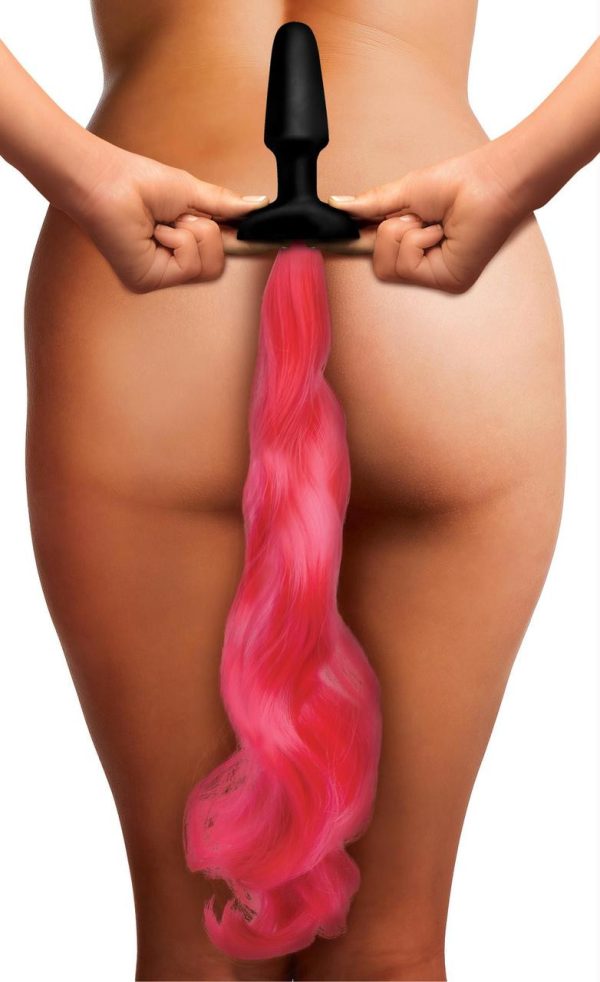 Hot Pink Pony Tail Anal Plug - Image 2