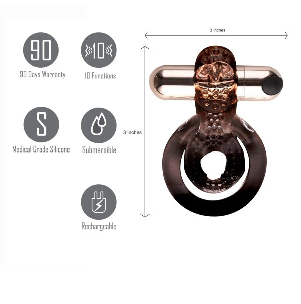 JAYDEN Vibrating Erection Enhancer Ring – ROSE GOLD - Image 2