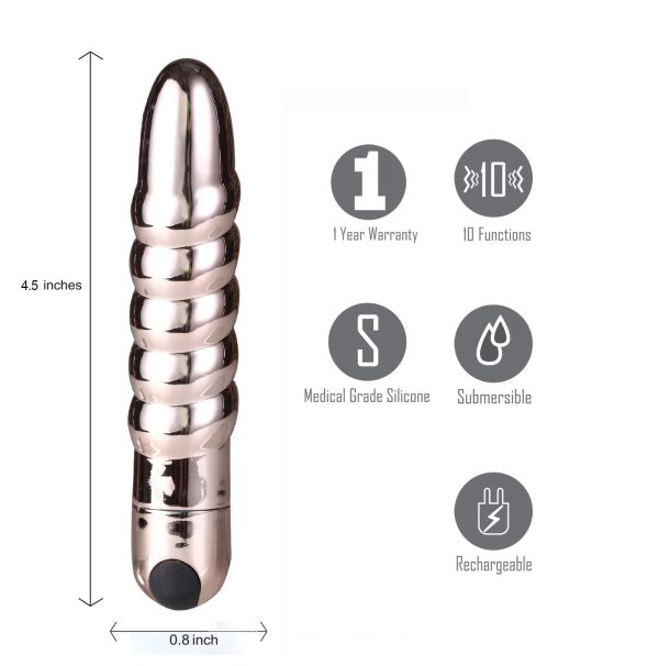 LOLA 10-Function Vibrating Twisty Bullet – ROSE GOLD - Image 2