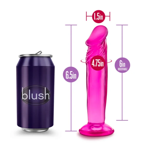 B Yours – Sweet N’ Small 6 Inch Dildo With Suction Cup – Pink - Image 3