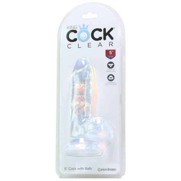 King Cock Clear 5″ Cock with Balls